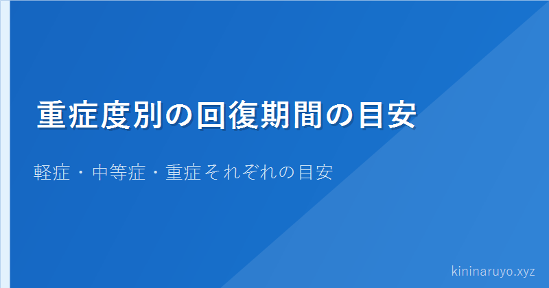 重症度別の回復期間の目安