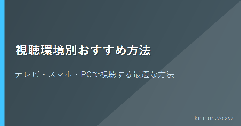 視聴環境別おすすめ方法